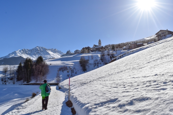 Winterwandern durch Surses in zwei Akten