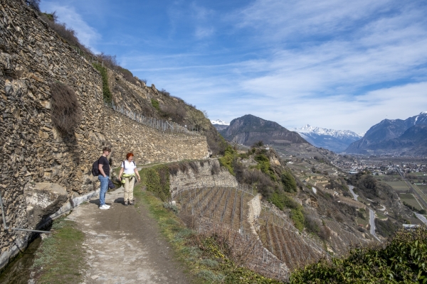 Le long du bisse de Clavau près de Sion