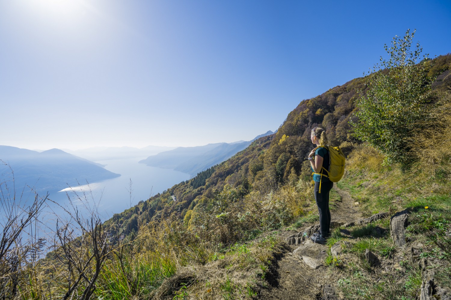 La descente depuis la Corona di Pinz commence tranquillement, offrant des points de vue uniques.Photo: Wanderblondies