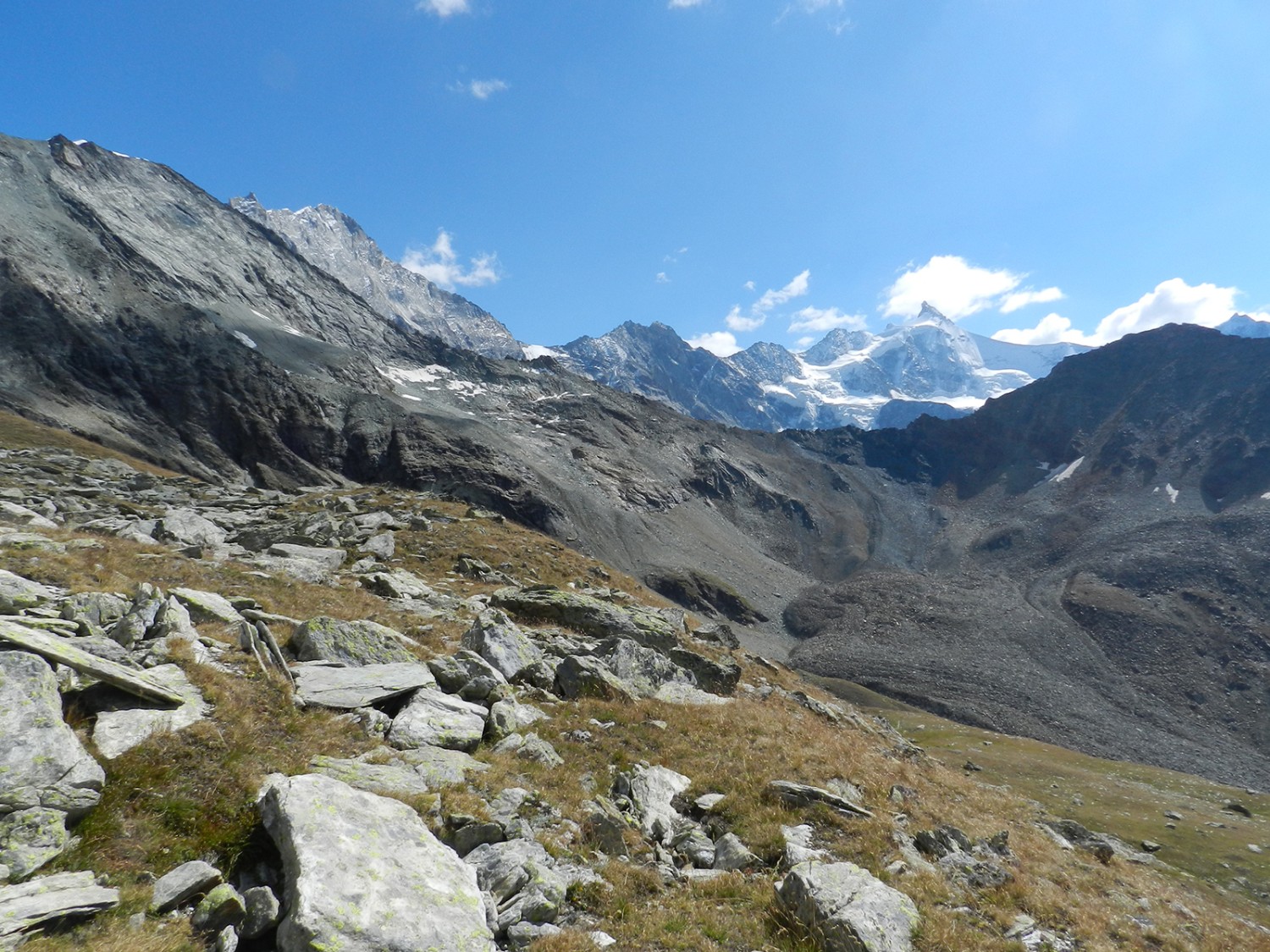 Encore dans la verdure mais plus pour longtemps: quelques centaines de mètres sous la cabane de Tracuit.