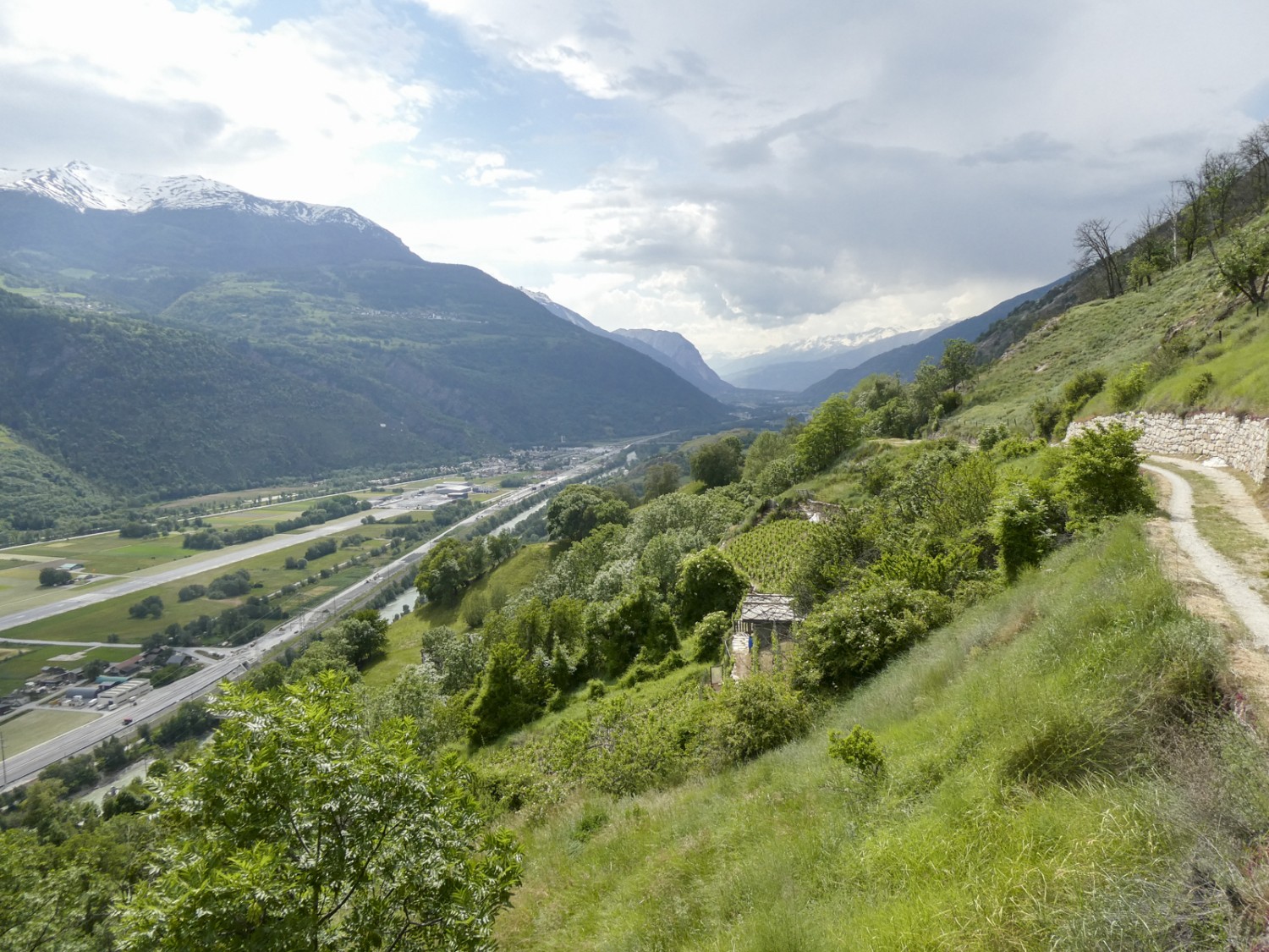 Der Blick übers Rhonetal kurz vor Ausserberg. Bild: Rémy Kappeler