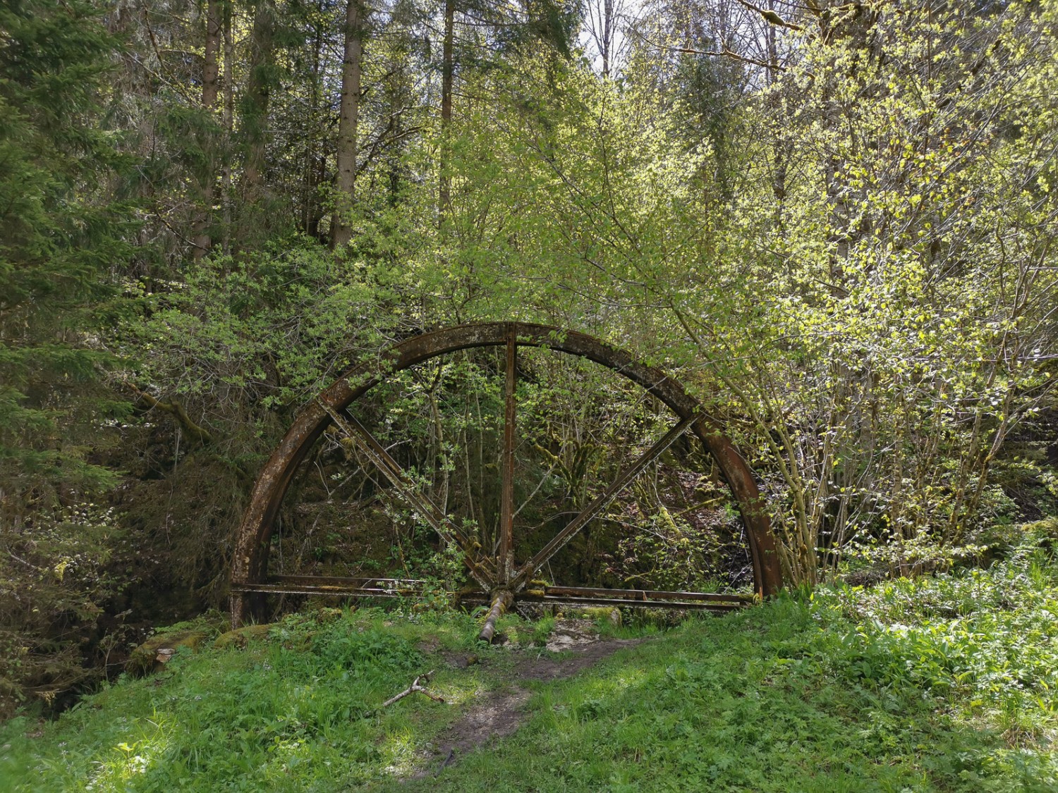 Un vestige de l’époque où une scierie était en activité. Photo: Evelyne Zaugg