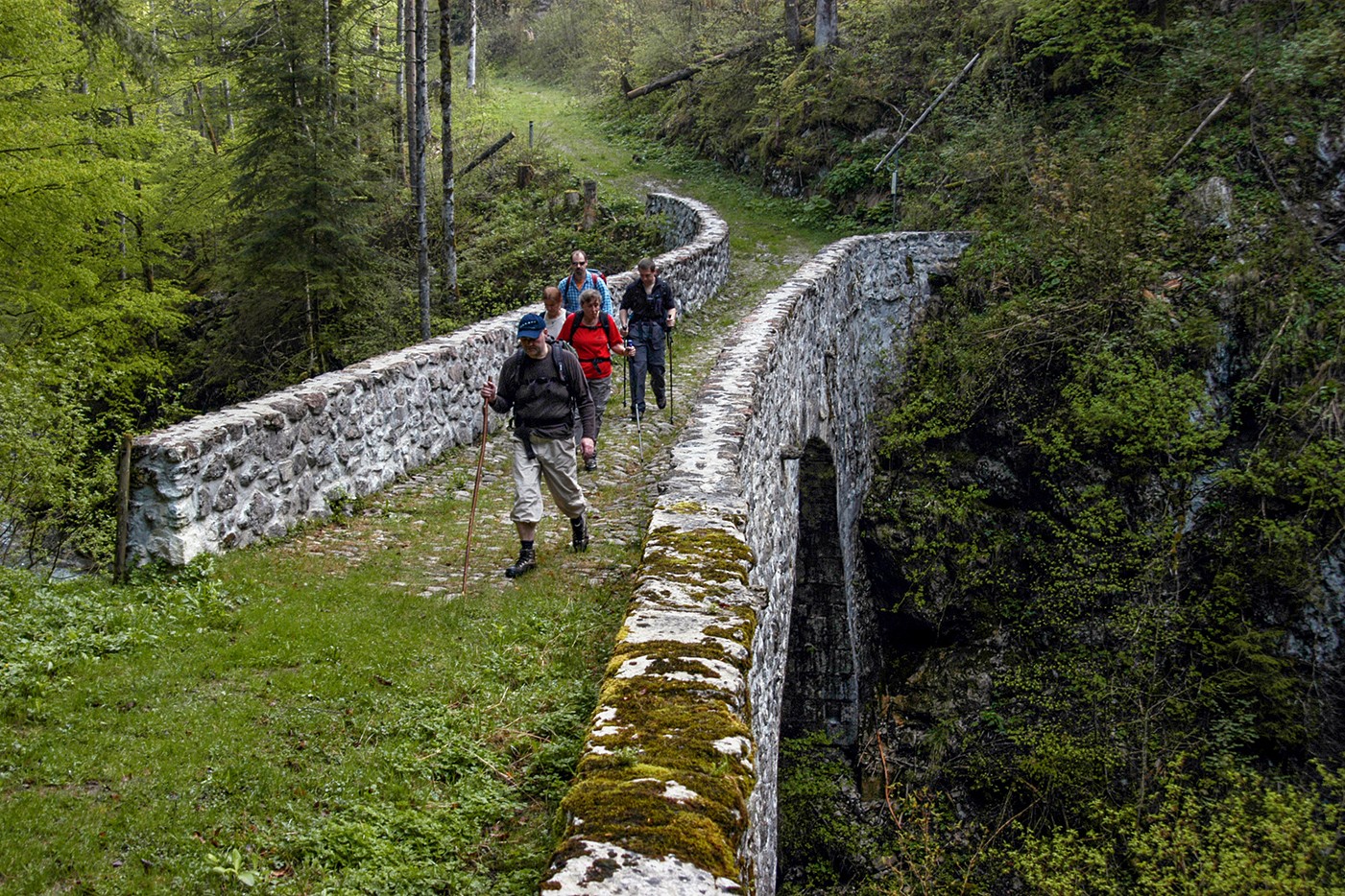 Die Pont du Pontet auf dem Saumpfad, auf dem einst der Käse aus dem Greyerzerland über den Col de Jaman nach Vevey transportiert wurde.