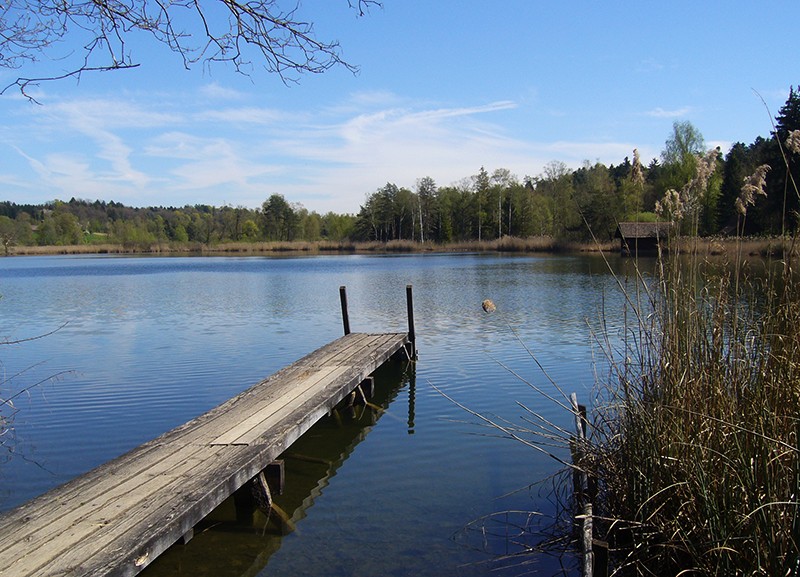 Aire de repos pour les pieds: le ponton au lac de Husemer. Photo: Werner Nef