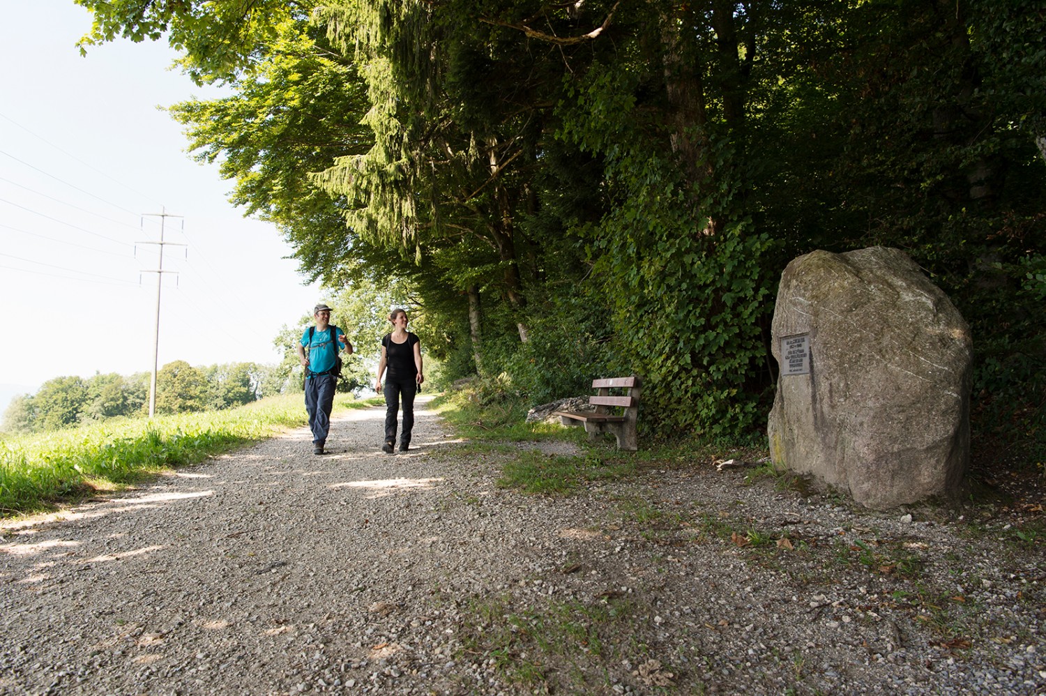 Am Pfannenstiel geht es vorbei am Gedenkstein für den Gründer der Wanderwege. Bilder: Raja Läubli