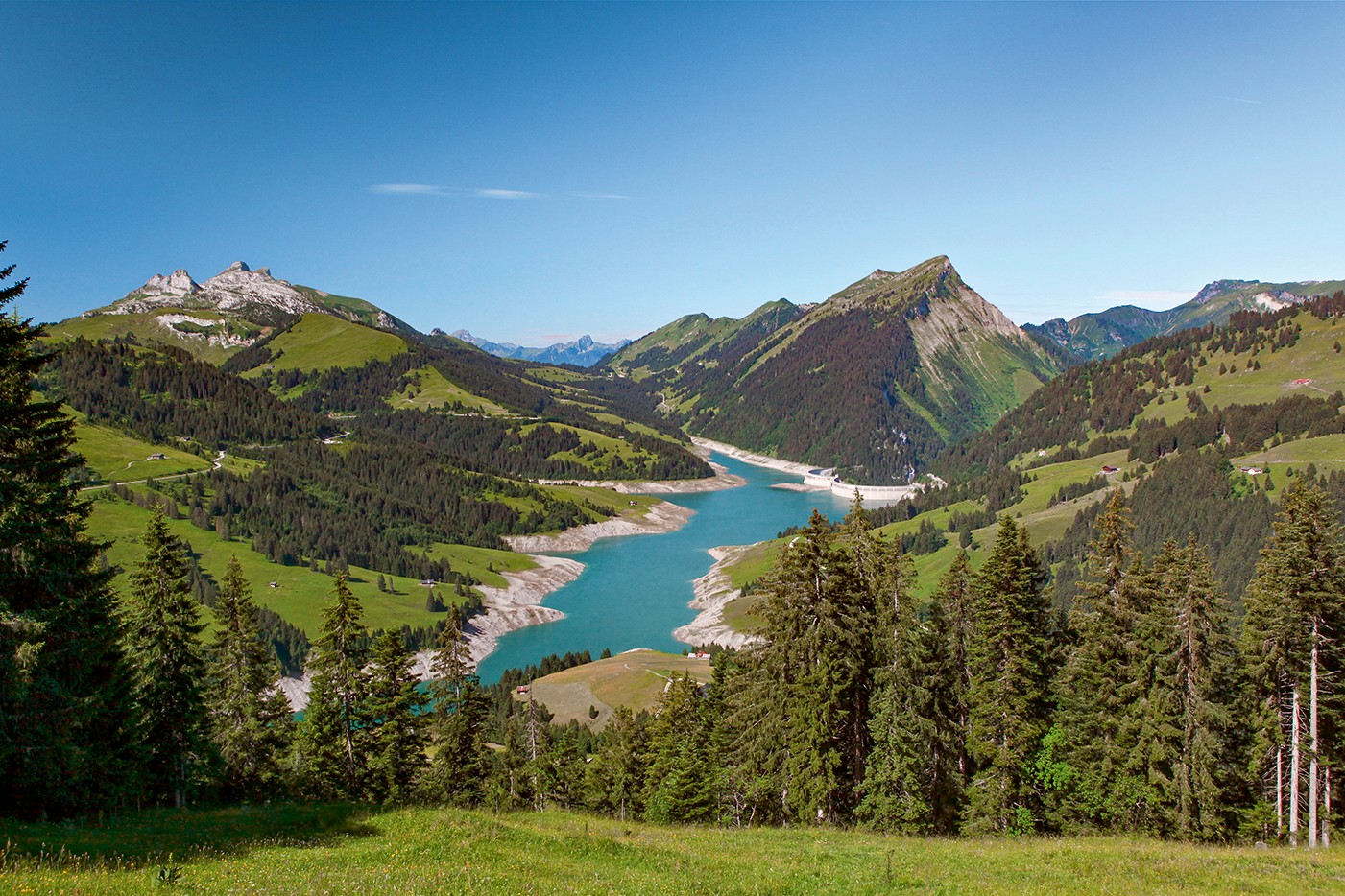 Der Lac de l’Hongrin, ein mit Wasser aus dem Genfersee gespeister Stausee. Bild: José Crespo