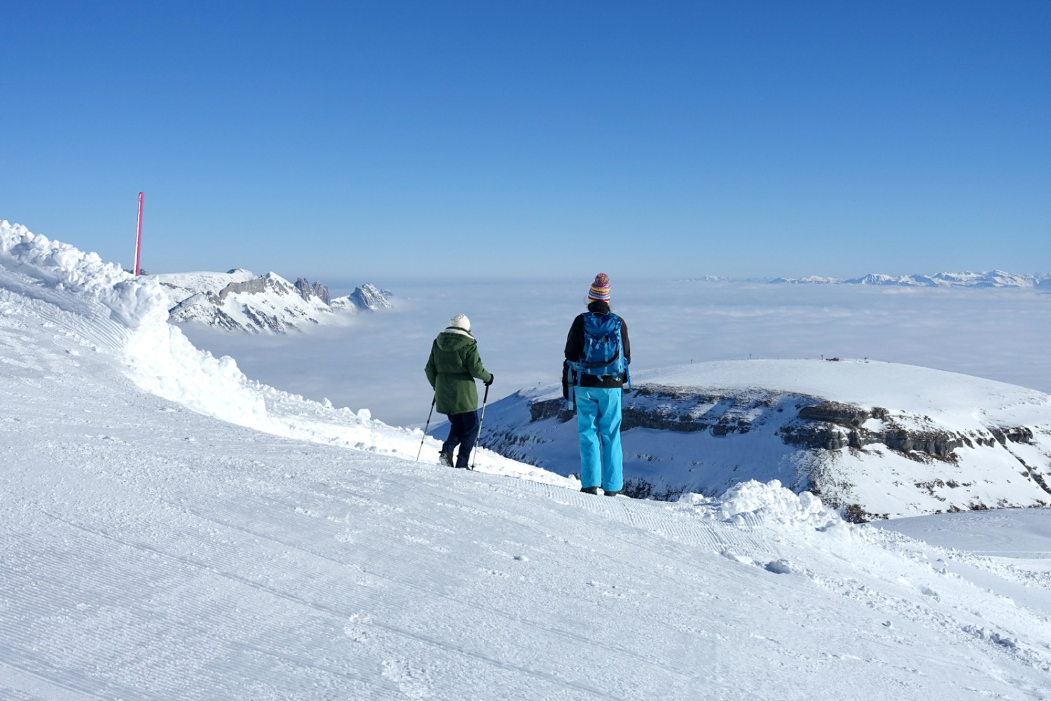 Aussicht Richtung Osten mit dem Gamserrugg. Foto: Christiana Sutter