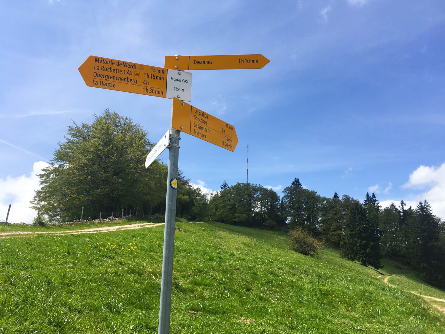 Höchster Punkt der Wanderung: bei der Montoz-Hütte. Bilder: Balz Rigendinger