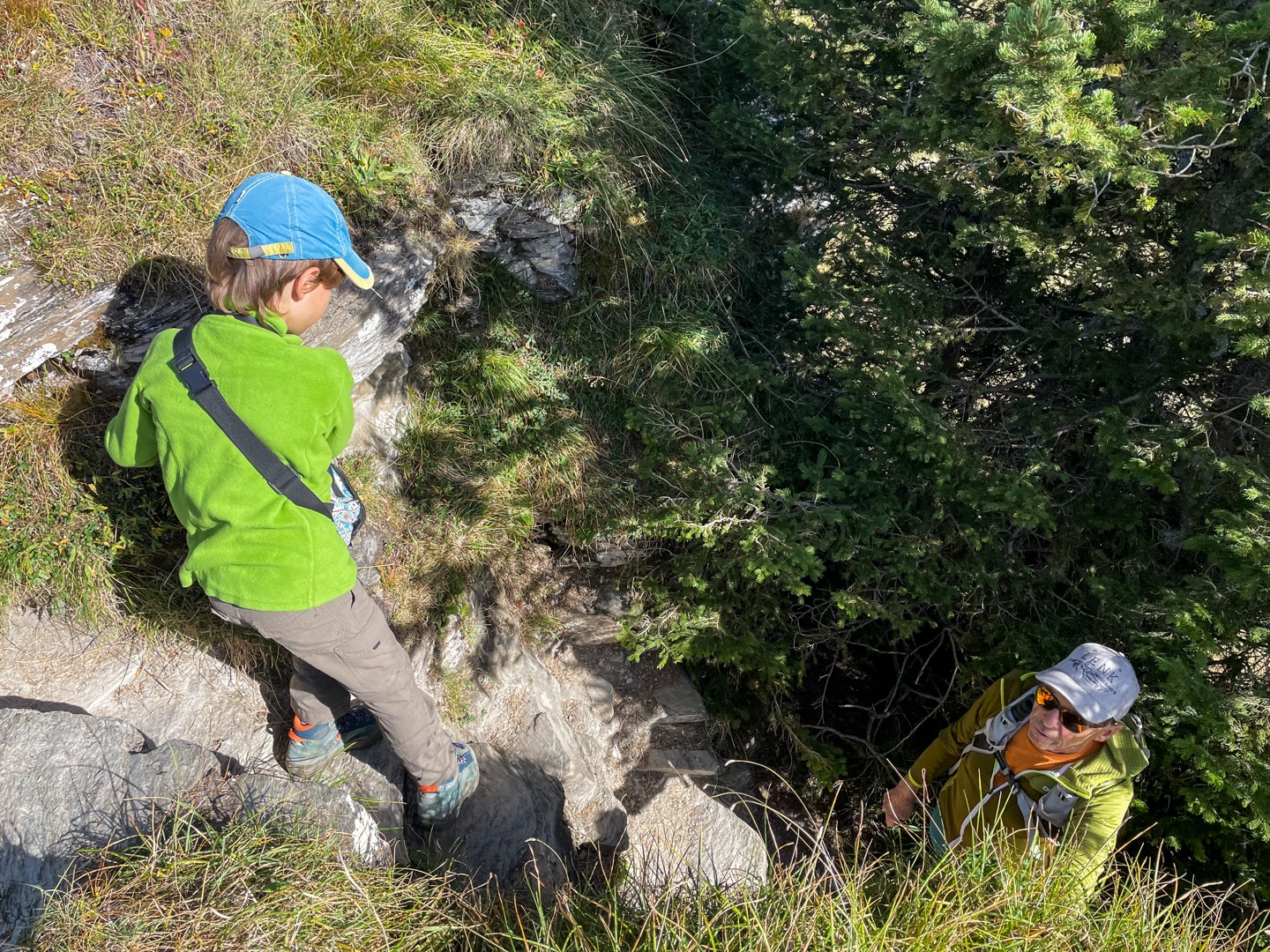 Petite séance d’escalade facile peu avant le Leiterli. Photo: Rémy Kappeler