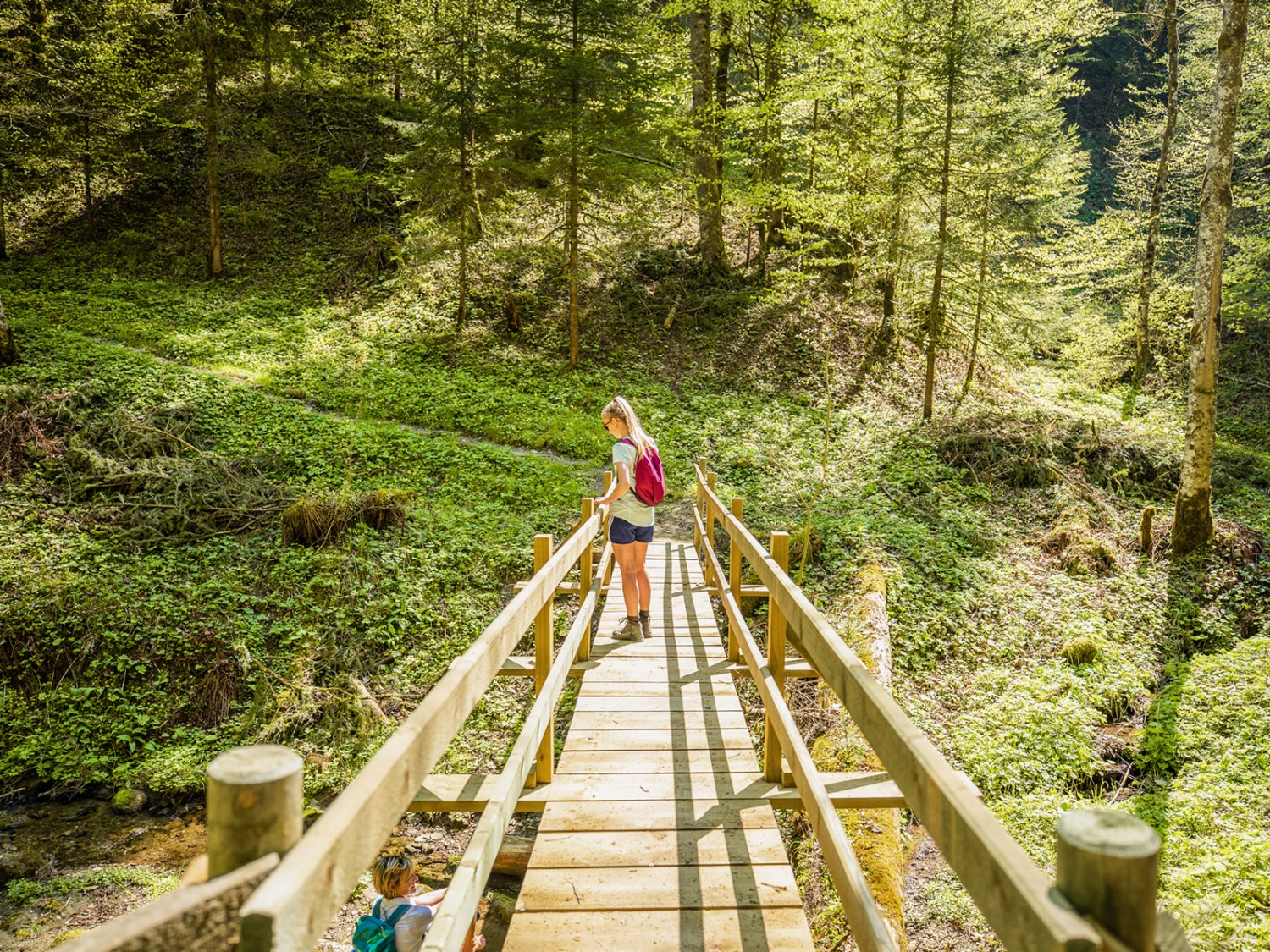 Den Bach überquert man auf Brücken und Stegen immer wieder auf dem Weg nach Ob. Blattig. Bild: Wanderblondies